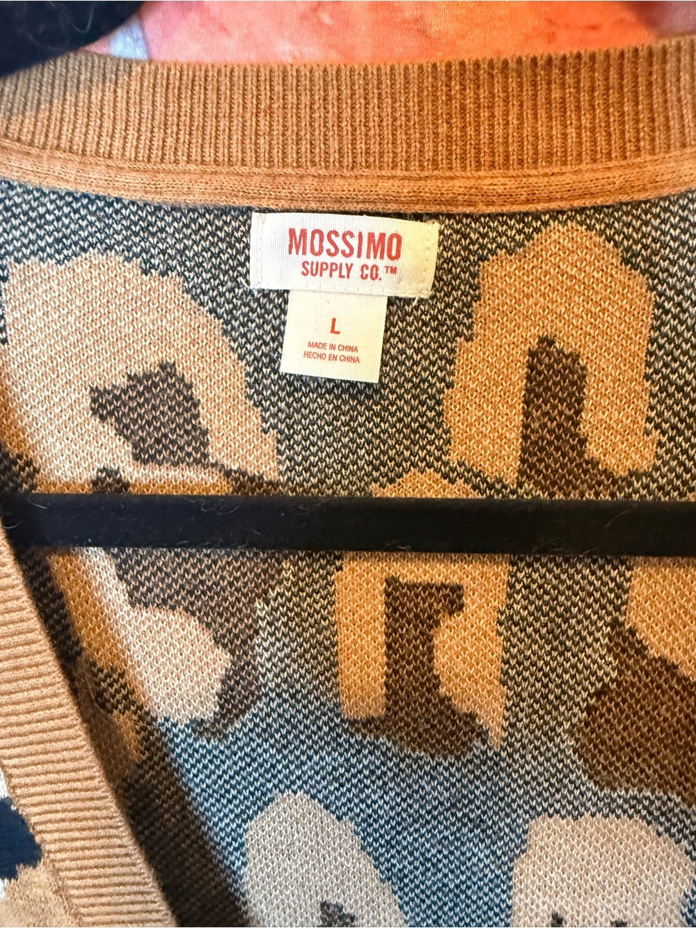 Mossimo Supply Co. Camel Black Cream Leopard Print Button-Up Cardigan - Picture 5 of 6